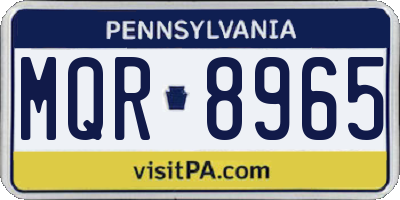 PA license plate MQR8965
