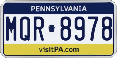 PA license plate MQR8978