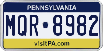 PA license plate MQR8982