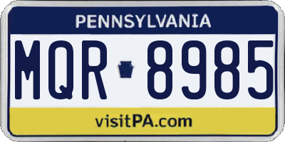 PA license plate MQR8985