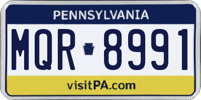 PA license plate MQR8991