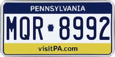 PA license plate MQR8992