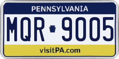 PA license plate MQR9005