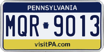 PA license plate MQR9013