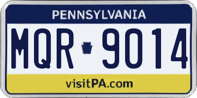 PA license plate MQR9014
