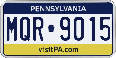 PA license plate MQR9015
