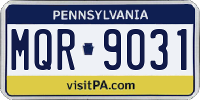 PA license plate MQR9031