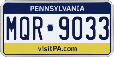 PA license plate MQR9033