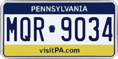 PA license plate MQR9034