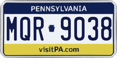 PA license plate MQR9038