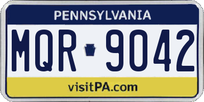 PA license plate MQR9042