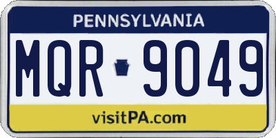PA license plate MQR9049