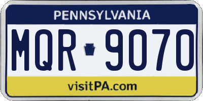 PA license plate MQR9070