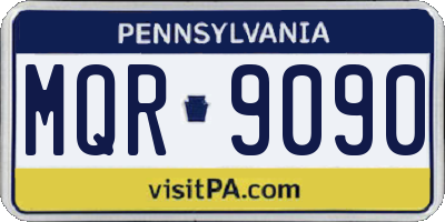 PA license plate MQR9090
