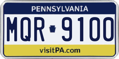 PA license plate MQR9100