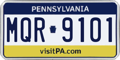 PA license plate MQR9101