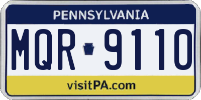 PA license plate MQR9110