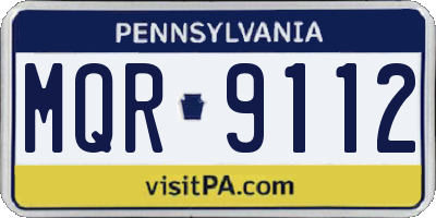 PA license plate MQR9112