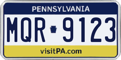 PA license plate MQR9123