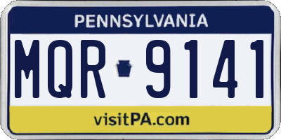 PA license plate MQR9141