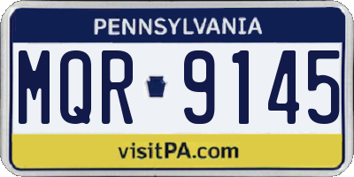 PA license plate MQR9145