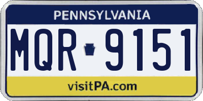 PA license plate MQR9151