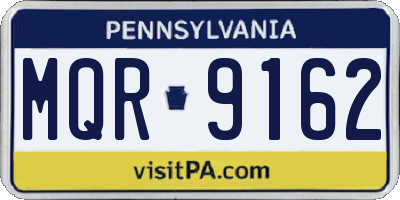 PA license plate MQR9162