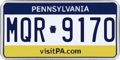 PA license plate MQR9170