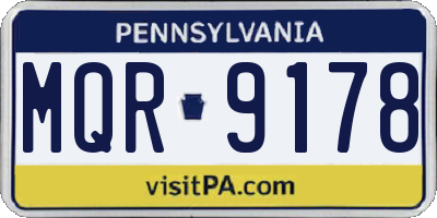 PA license plate MQR9178