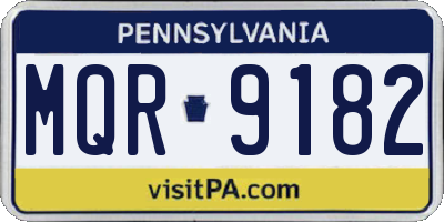 PA license plate MQR9182