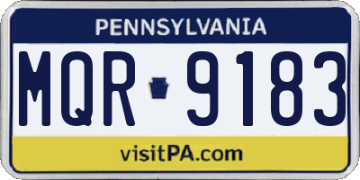 PA license plate MQR9183
