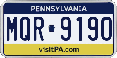 PA license plate MQR9190