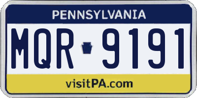 PA license plate MQR9191