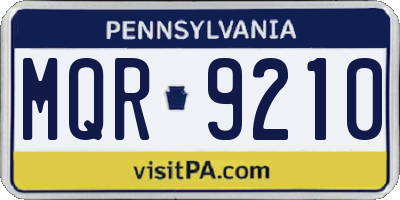 PA license plate MQR9210
