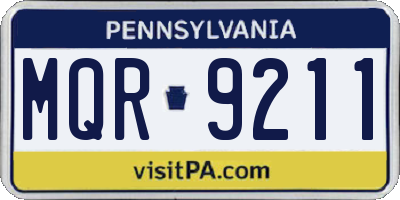 PA license plate MQR9211