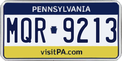 PA license plate MQR9213