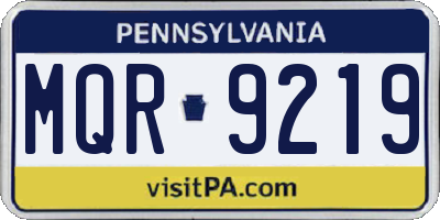 PA license plate MQR9219