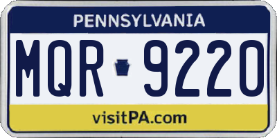 PA license plate MQR9220