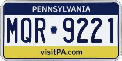 PA license plate MQR9221