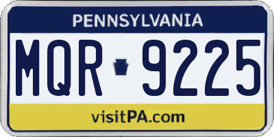 PA license plate MQR9225