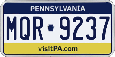 PA license plate MQR9237