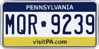 PA license plate MQR9239