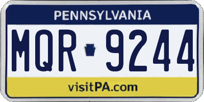 PA license plate MQR9244