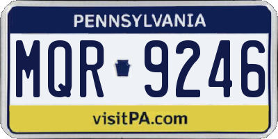 PA license plate MQR9246