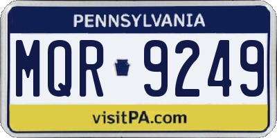 PA license plate MQR9249