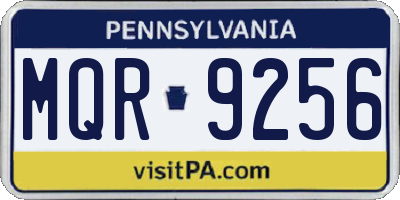 PA license plate MQR9256