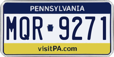 PA license plate MQR9271