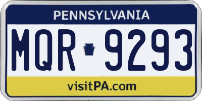 PA license plate MQR9293