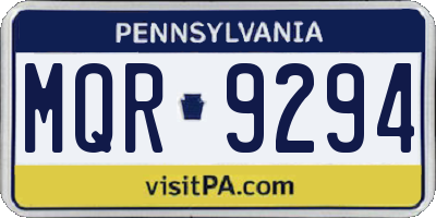 PA license plate MQR9294