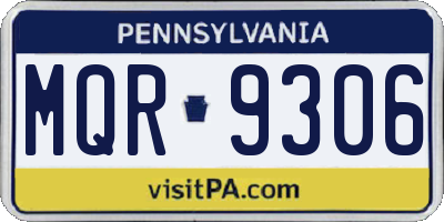 PA license plate MQR9306